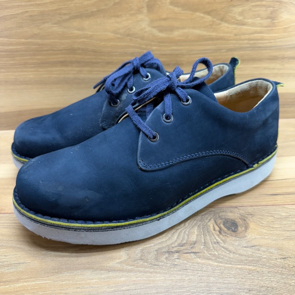 Samuel Hubbard Mens Oxfords 10 W Blue Nubuck Leather Comfort Lace Up